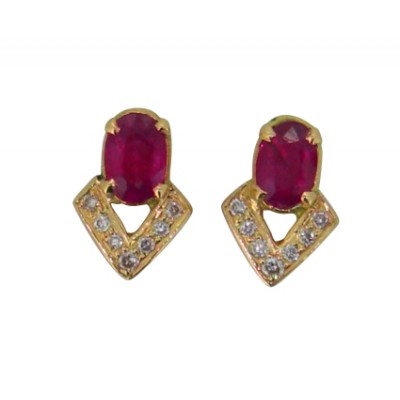 Ruby & Diamond Earring in Gold